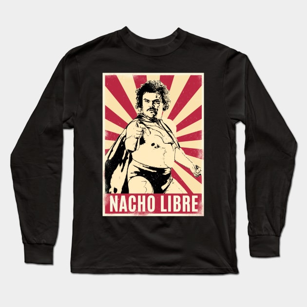 Retro Vintage Nacho Libre Long Sleeve T-Shirt by Play And Create